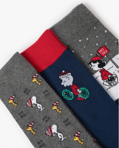 PEANUTS Calcetín Mediano Super HoHo Mood para Hombre, (Caja de 3 unidades) PACK FANTASIA 2