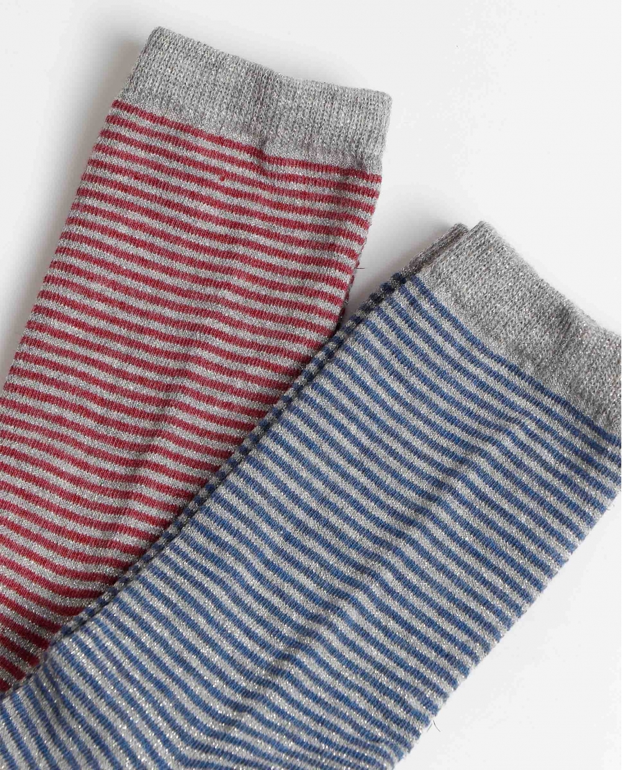ADMAS Calcetín Mediano Stripes para Mujer, (Caja de 6 unidades) SURTIDO