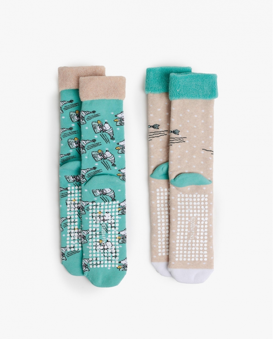 PEANUTS Calcetín Antideslizante Let It Snow para Mujer, (Caja de 6 pares) SURTIDO