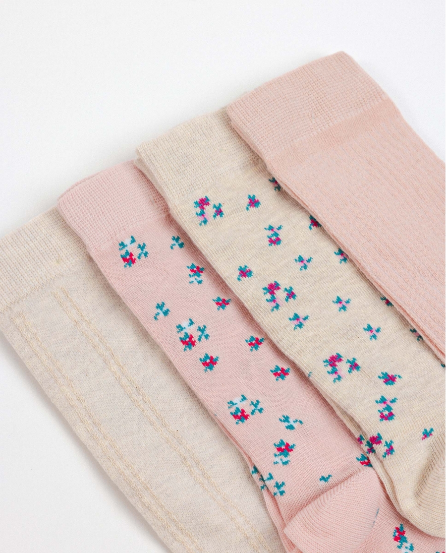 ADMAS Calcetín Mediano Art Is Flowers para Mujer, (Caja de 12 unidades) SURTIDO