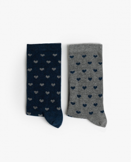 ADMAS Calcetín Mediano Blue Hearts para Mujer, (Caja de 6 unidades) SURTIDO 2