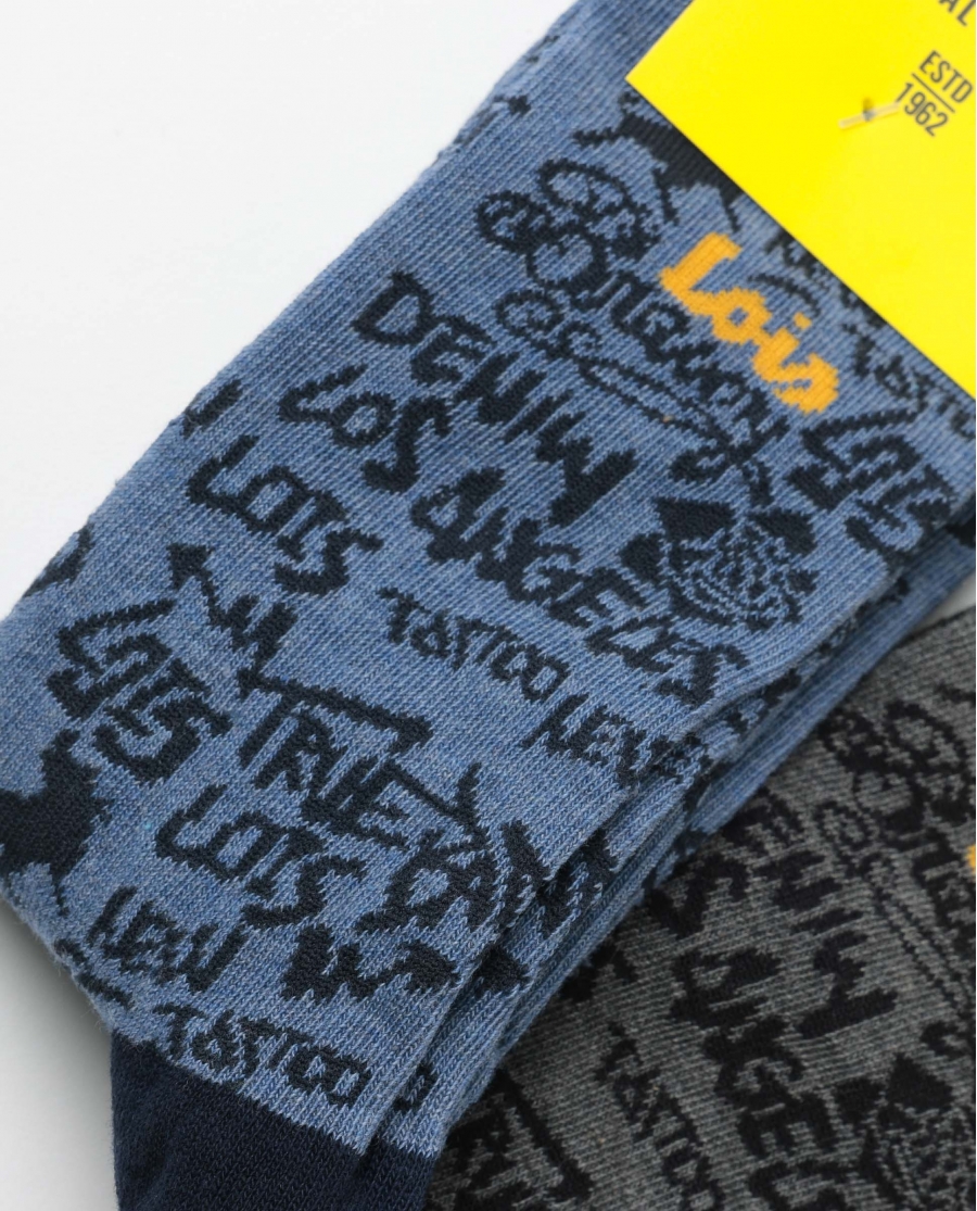 LOIS Calcetín Mediano Lois Trap Socks para Hombre, (Caja de 6 unidades) SURTIDO