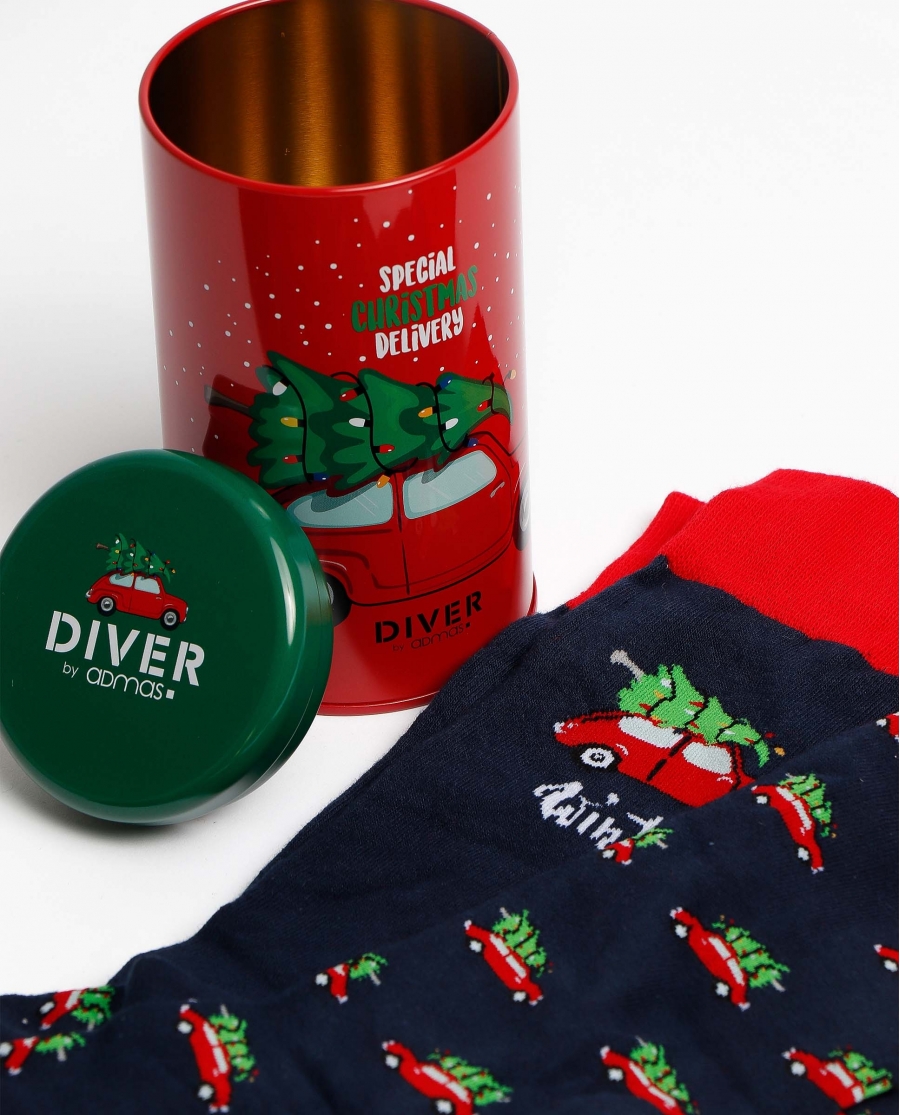 DIVER Calcetín Special Xmas para Hombre, (Pack 2 pares) PACK-COLOR