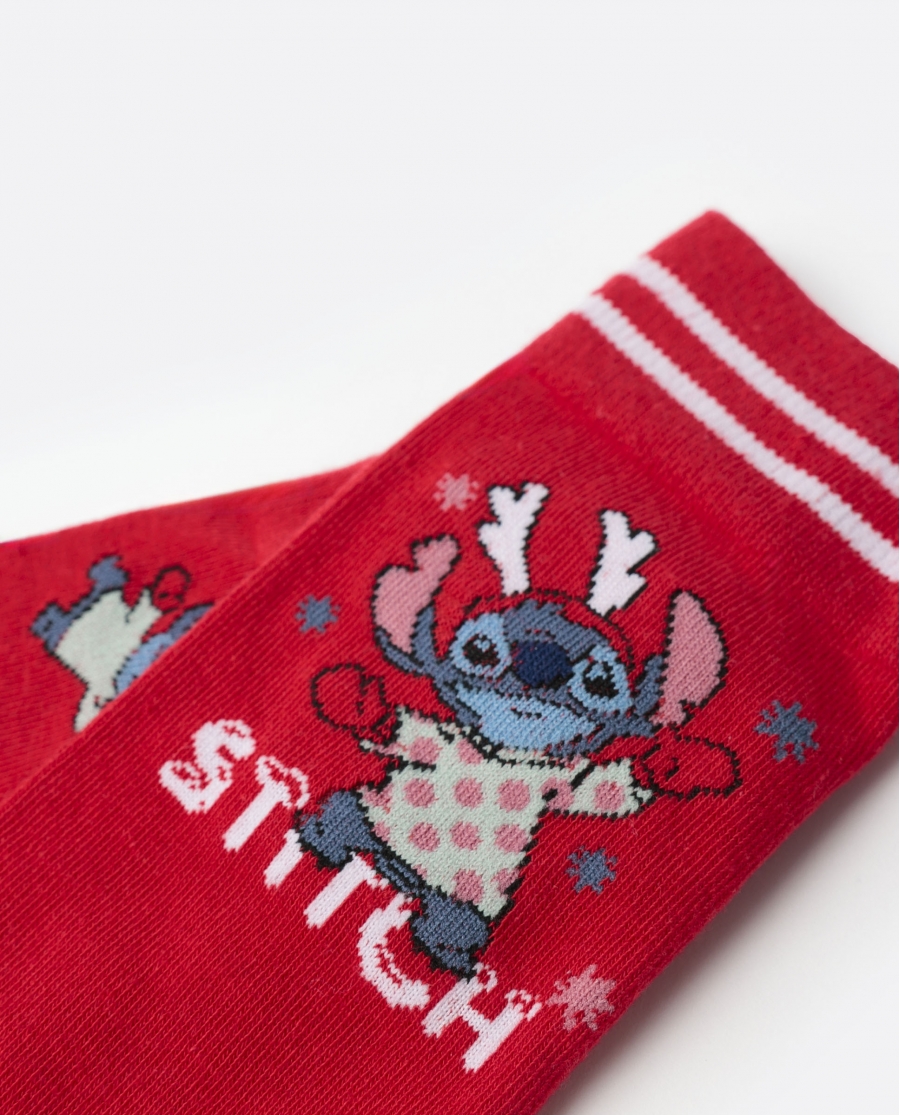 DISNEY Calcetín Stitch Happy Holidays Unisex, (Pack 2 pares / Caja de 12 packs) PACK FANTASIA
