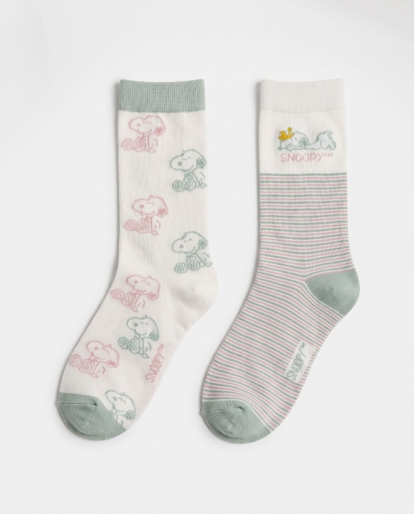 PEANUTS Calcetín de Caña Normal Snoopy Playtime para Mujer, (Caja de 6 pares) SURTIDO