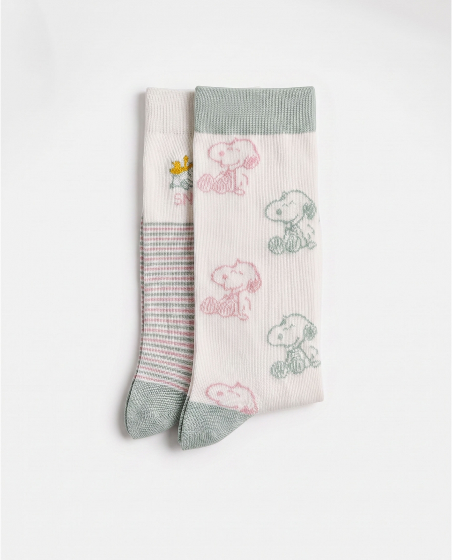 PEANUTS Calcetín de Caña Normal Snoopy Playtime para Mujer, (Caja de 6 pares) SURTIDO