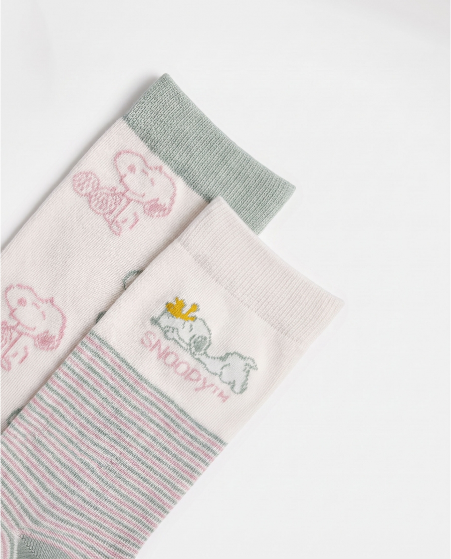 PEANUTS Calcetín de Caña Normal Snoopy Playtime para Mujer, (Caja de 6 pares) SURTIDO