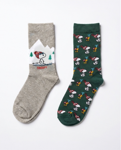 PEANUTS Calcetín de Caña Normal Snoopy Winter para Mujer, (Caja de 6 unidades) SURTIDO