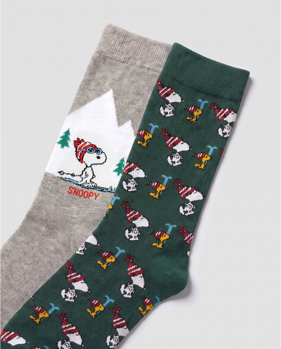 PEANUTS Calcetín de Caña Normal Snoopy Winter para Mujer, (Caja de 6 unidades) SURTIDO