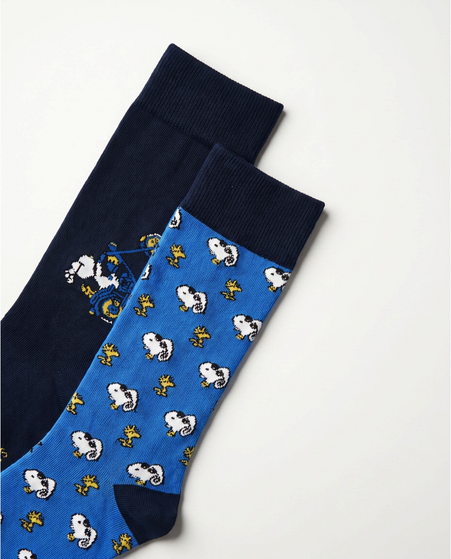 PEANUTS Calcetín de Caña Normal Speed Club para Hombre, (Caja de 6 pares) SURTIDO