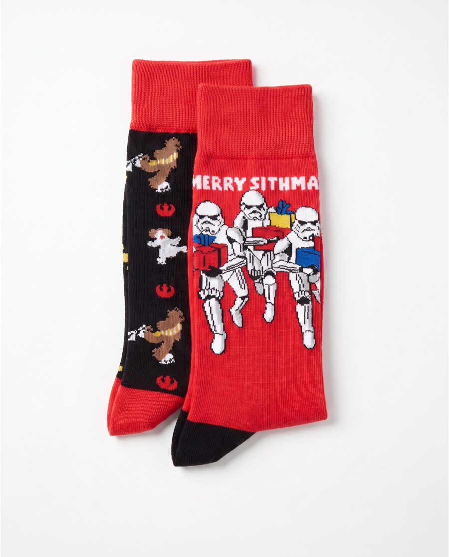 STAR WARS Calcetines Ski Wars Caja Metal Regalo para Hombre, (Pack 2 pares / Caja de 12 packs) PACK FANTASIA