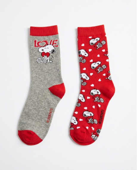 PEANUTS Calcetín de Caña Normal Love Snoopy para Mujer (Caja de 6 pares) SURTIDO