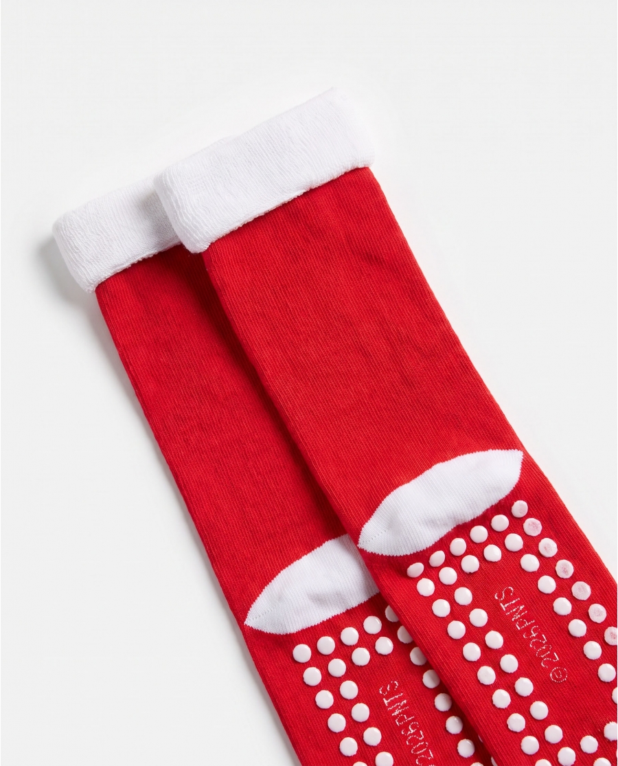 PEANUTS Calcetín Antideslizante Love Snoop para Mujer, (Caja de 6 pares) ROJO