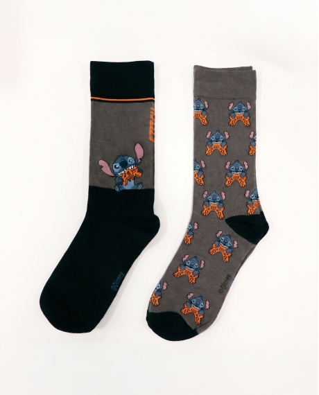 DISNEY Calcetín de Caña Normal Stitch Arcade para Hombre, (Caja de 6 pares) SURTIDO