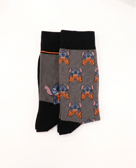 DISNEY Calcetín de Caña Normal Stitch Arcade para Hombre, (Caja de 6 pares) SURTIDO 2