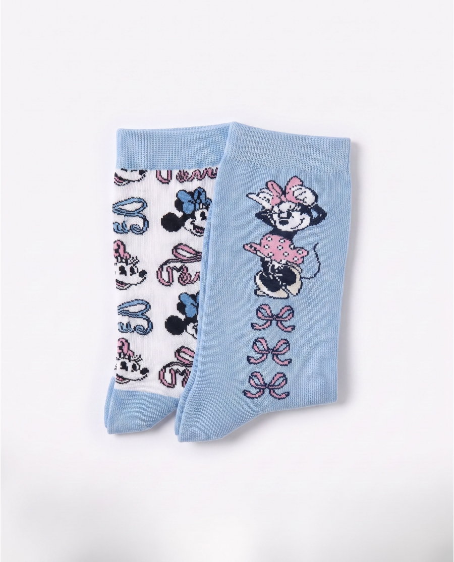 DISNEY Calcetín de Caña Normal Coquette Friends para Mujer, (Caja de 6 pares) SURTIDO