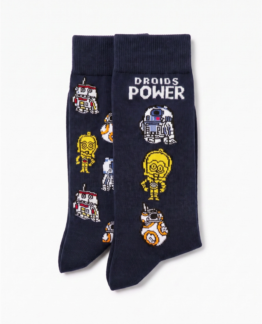 STAR WARS Calcetín de Caña Normal Droids Power para Hombre, (Caja de 6 pares) SURTIDO