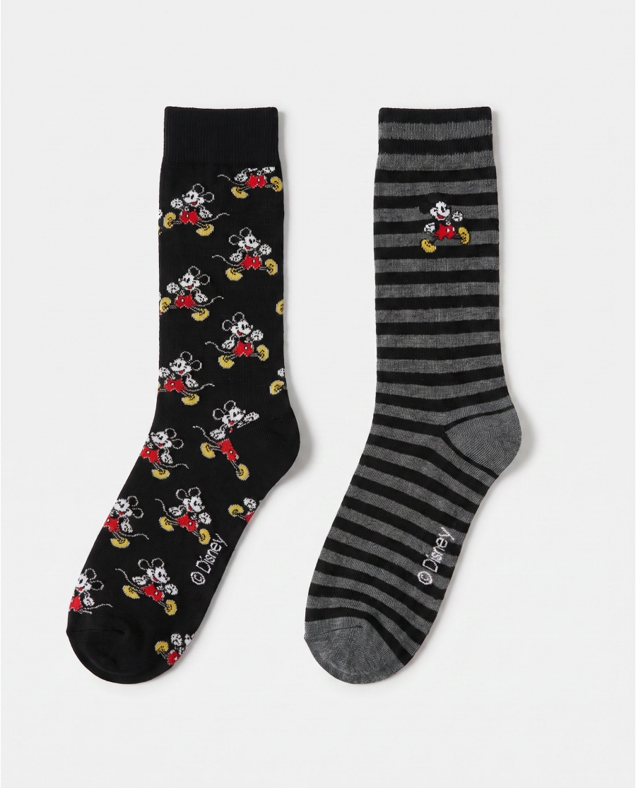DISNEY Calcetín de Caña Normal Mickey Disney Studios para Hombre, (Caja de 6 pares) SURTIDO