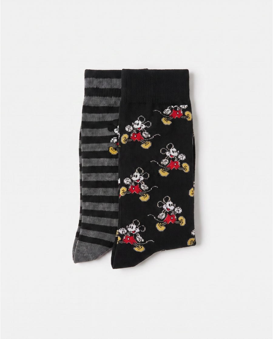 DISNEY Calcetín de Caña Normal Mickey Disney Studios para Hombre, (Caja de 6 pares) SURTIDO