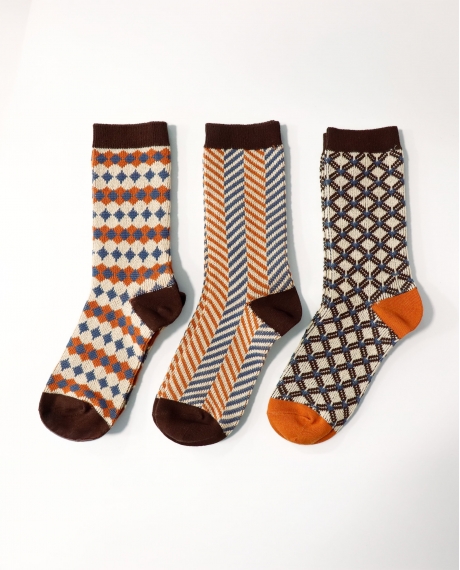 ADMAS Calcetín de Caña Normal Geometricos para Mujer, (Caja de 6 pares) SURTIDO