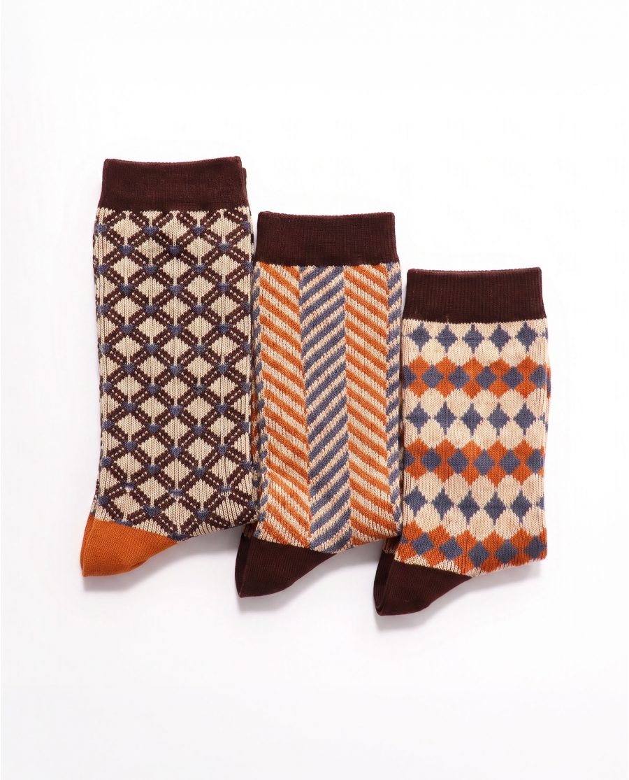 ADMAS Calcetín de Caña Normal Geometricos para Mujer, (Caja de 6 pares) SURTIDO