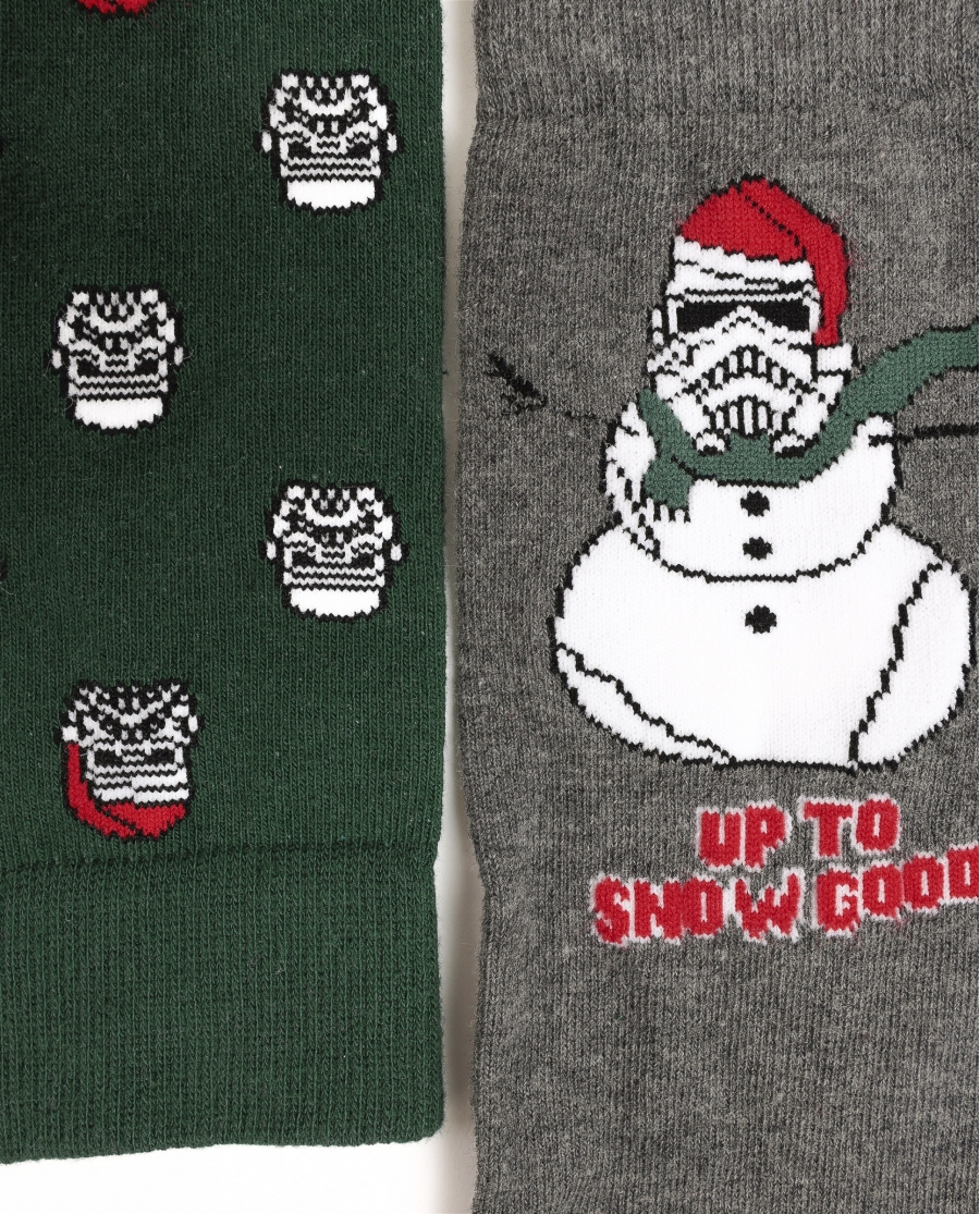 STAR WARS Calcetines Snowtrooper Caja Metal Regalo para Hombre, (Pack 2 pares) PACK FANTASIA