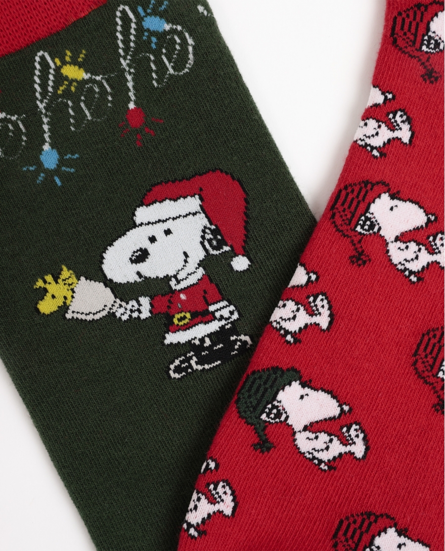 PEANUTS Calcetín Ho Ho Ho para Hombre, (Pack 2 pares / Caja de 12 packs) PACK FANTASIA