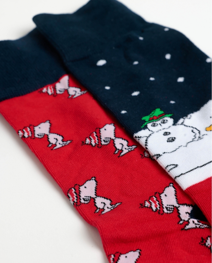 PEANUTS Calcetín Snoopy Snow para Mujer, (Pack 2 pares) PACK FANTASIA