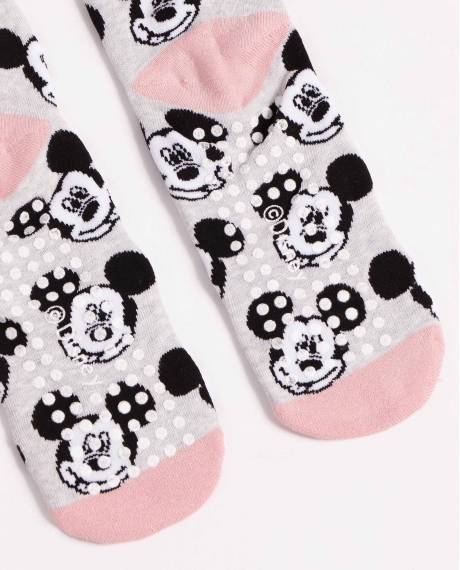 DISNEY Calcetín Antideslizante Mickey Pink para Mujer - Small Faces GRIS JASPE 2