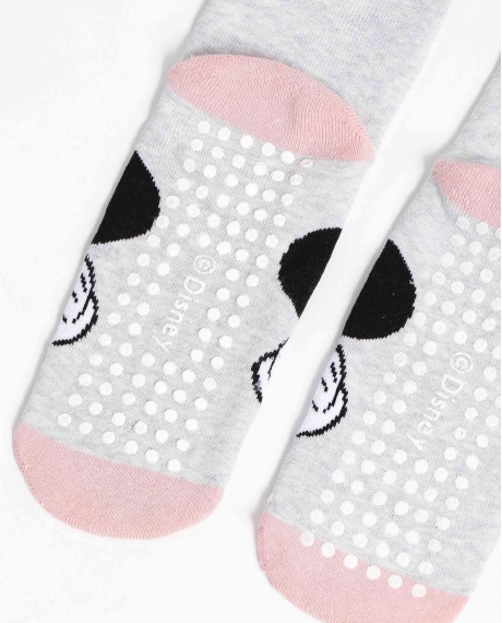 DISNEY Calcetín Antideslizante Mickey Pink para Mujer - Surprise GRIS JASPE 2