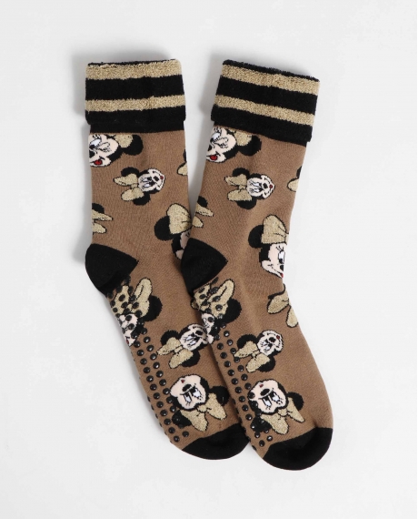 DISNEY Calcetín Antideslizante Small Faces para Mujer CAMEL 2