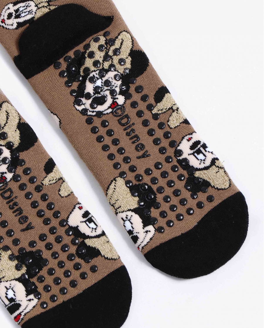 DISNEY Calcetín Antideslizante Small Faces para Mujer CAMEL