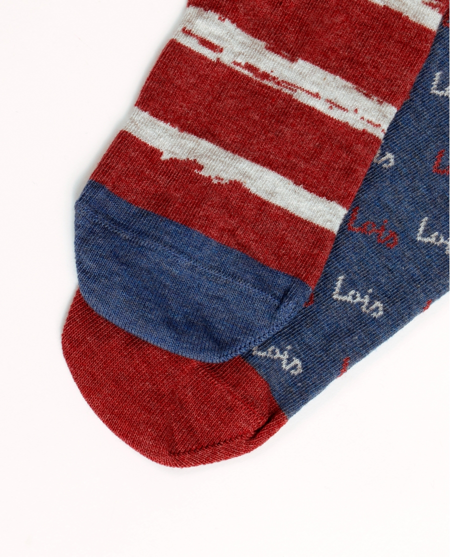 LOIS Calcetín Tobillero Lois Stripes para Hombre, (Caja de 6 unidades) SURTIDO