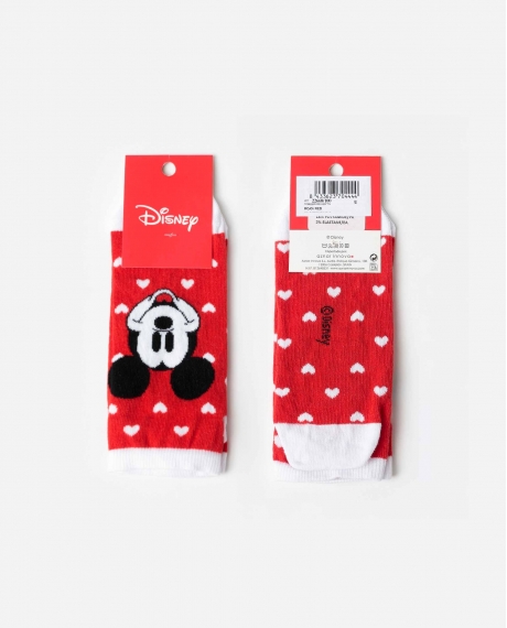 DISNEY Calcetín Tobillero Thinking Of You para Mujer ROJO