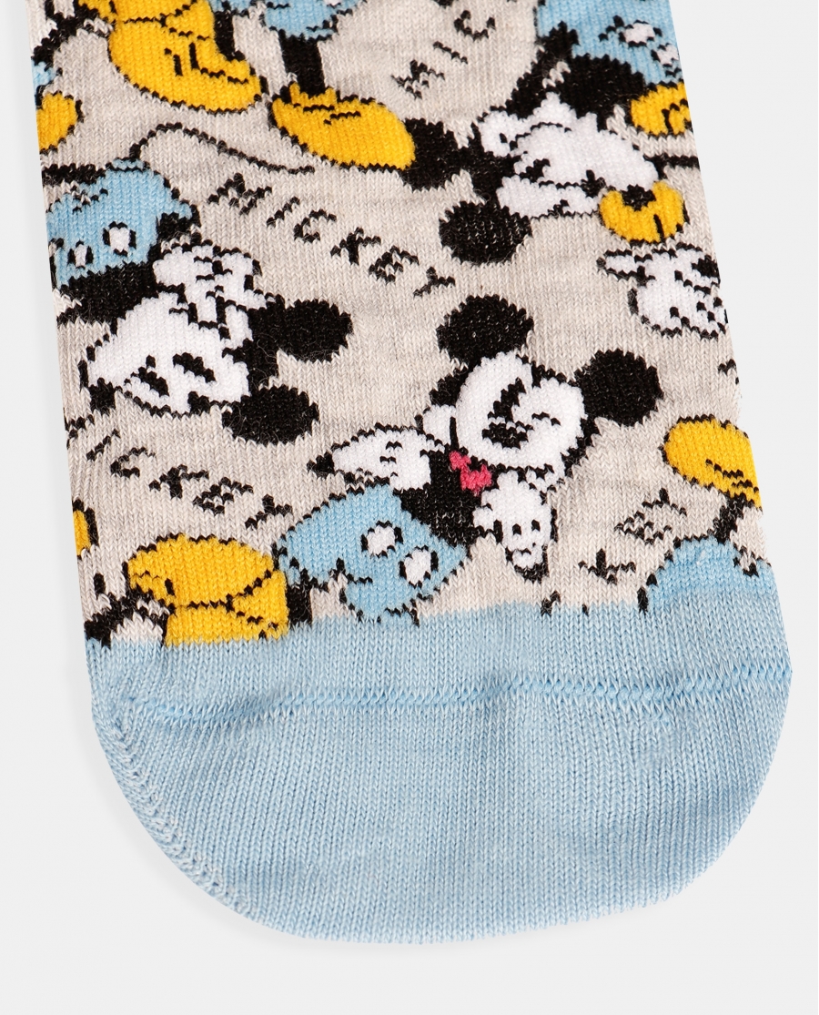 DISNEY Calcetín Tobillero Mickey Summer para Mujer GRIS JASPE