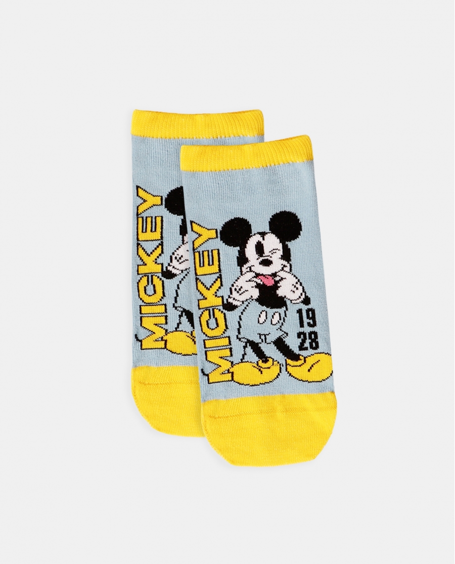 DISNEY Calcetín Tobillero Mickey Donald para Mujer, (Caja de 6 pares) SURTIDO