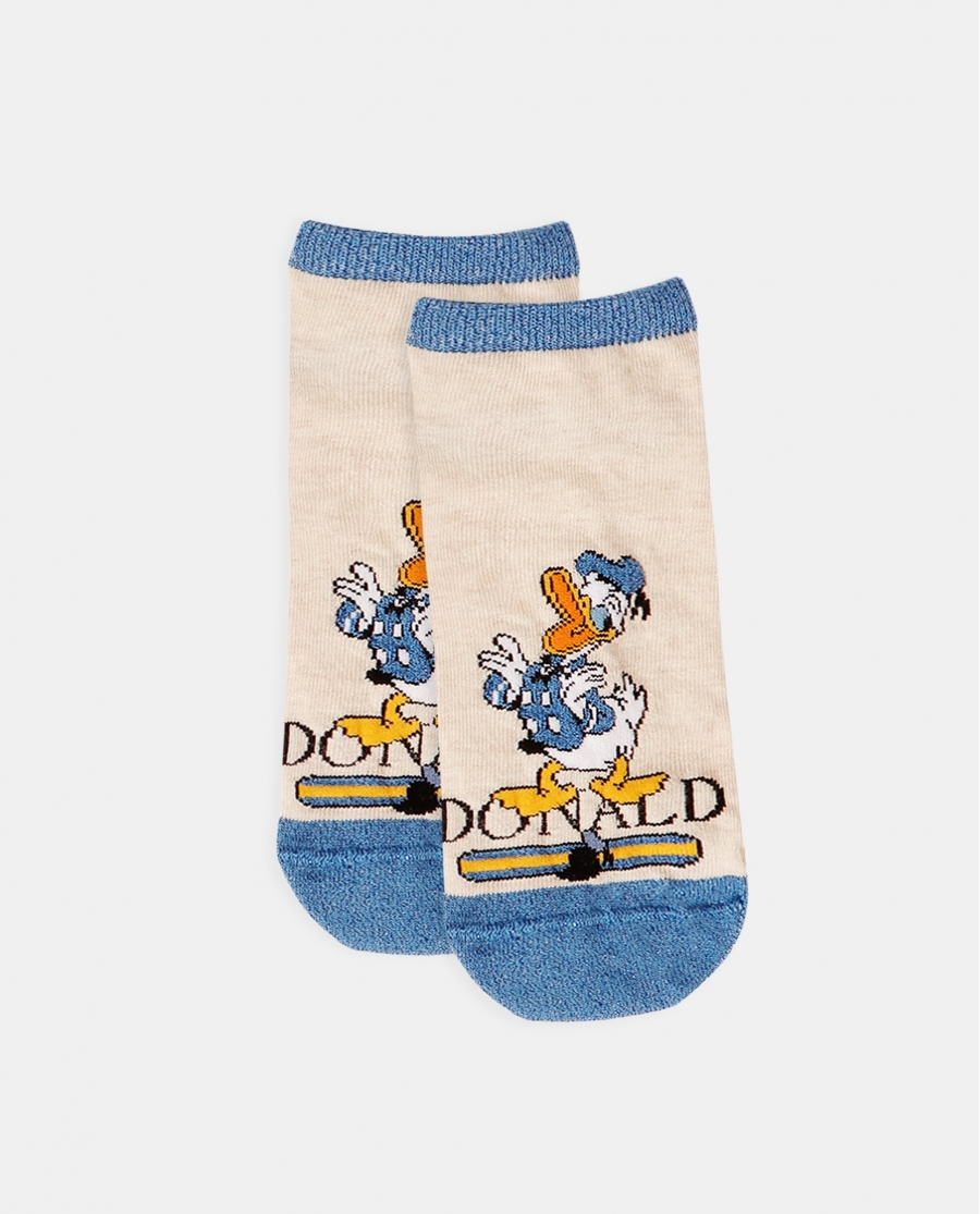 DISNEY Calcetín Tobillero Mickey Donald para Mujer, (Caja de 6 pares) SURTIDO