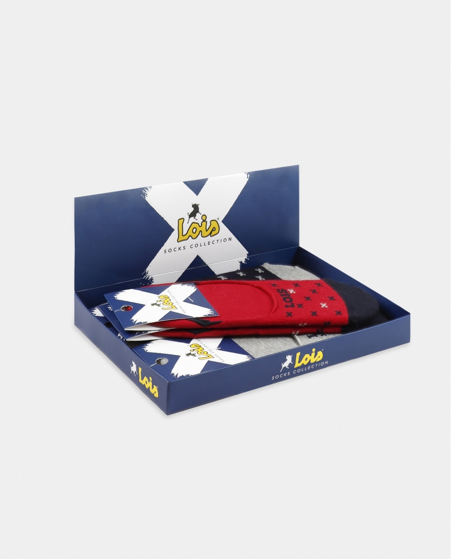 LOIS Calcetín Invisible Lois Excess para Hombre, (Caja de 6 unidades) SURTIDO