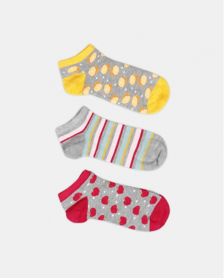 ADMAS Calcetines Tobilleros Fresh Fruit para Mujer, (Caja de 6 pares) SURTIDO