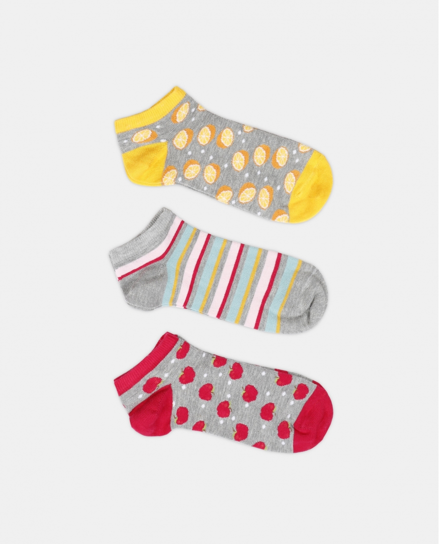 ADMAS Calcetines Tobilleros Fresh Fruit para Mujer, (Caja de 6 pares) SURTIDO