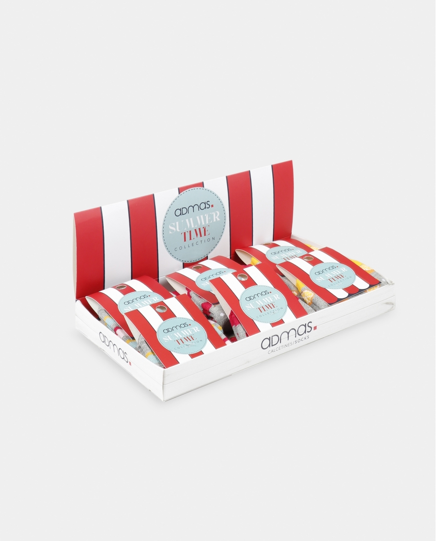 ADMAS Calcetines Tobilleros Fresh Fruit para Mujer, (Caja de 6 pares) SURTIDO