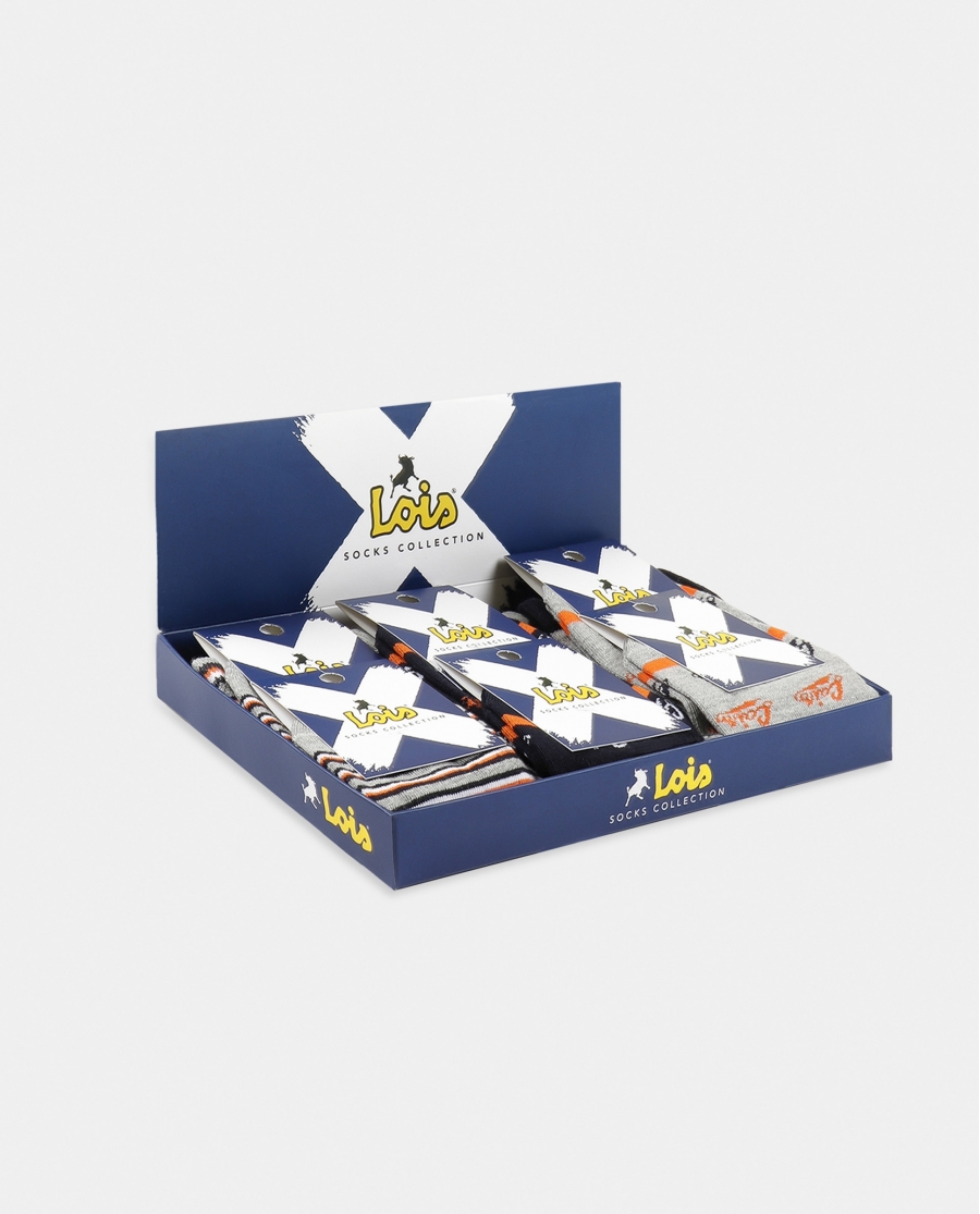 LOIS Calcetín Tobillero Lois Sneakers para Hombre, (Caja de 6 unidades) SURTIDO
