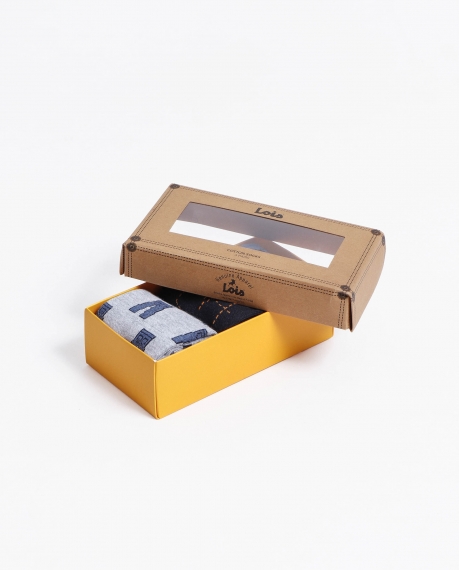 LOIS Calcetín Mediano Lois Jeans para Hombre, (Caja de 3 unidades) PACK FANTASIA 2