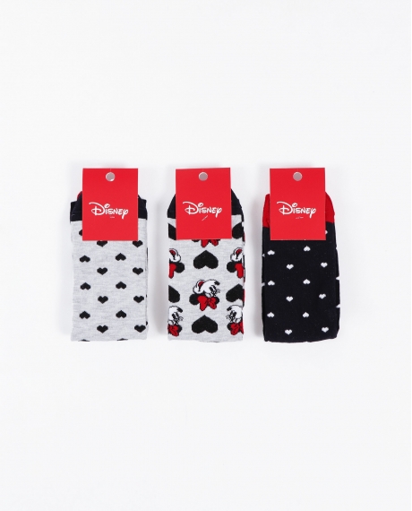 DISNEY Calcetín Mediano Minnie Hearts para Mujer, (Caja de 12 pares) SURTIDO 2