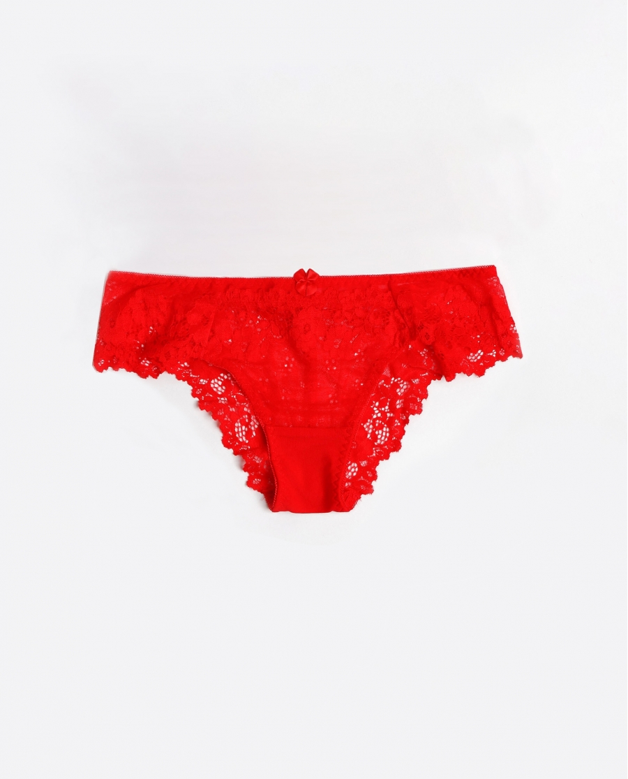 ADMAS Braga Puntilla con Envase Regalo para Mujer ROJO
