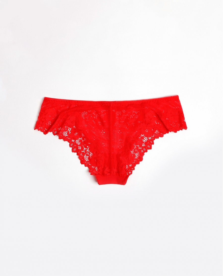 ADMAS Braga Puntilla con Envase Regalo para Mujer ROJO