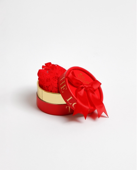 ADMAS Braga Puntilla con Envase Regalo para Mujer ROJO 2