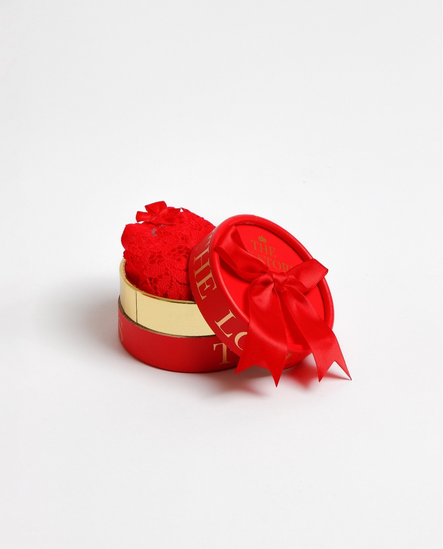 ADMAS Braga Puntilla con Envase Regalo para Mujer ROJO