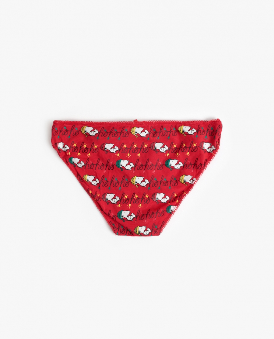 PEANUTS Braga Expositor Ho Ho Ho para Mujer (Caja de 12 unidades) ROJO