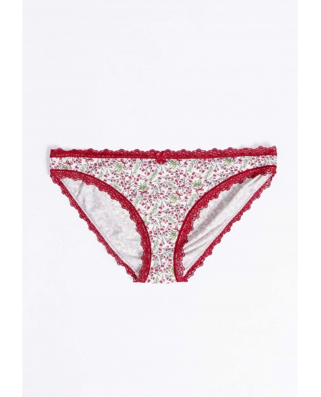 ADMAS Braguita Estampada para Mujer, (Caja de 12 unidades) ROJO RUBÍ